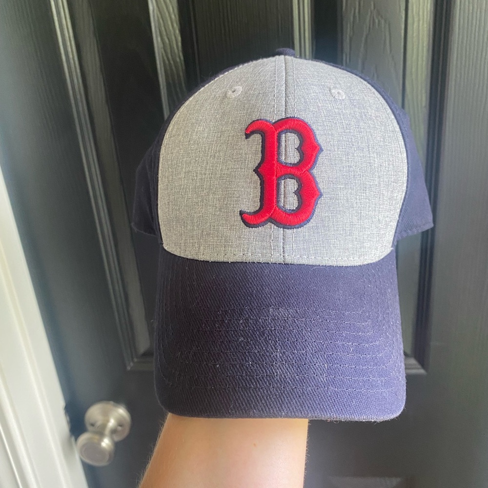 Fan Favorite Boston Red Sox Navy Blue Gray Red Strapback Baseball Hat-OS